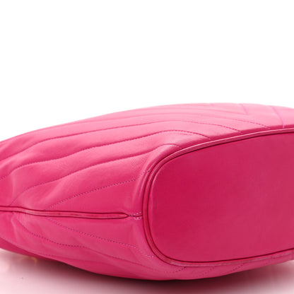 Chanel Lambskin Chevron Quilted Shoulder Bag Pink 9 of 11