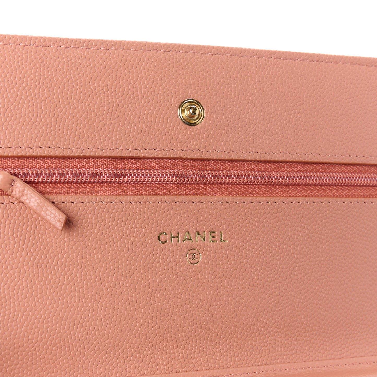 Calfskin Chevron Quilted Wallet On Chain WOC Dark Pink