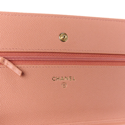 Chanel Calfskin Chevron Quilted Wallet On Chain WOC Dark Pink 6 of 12