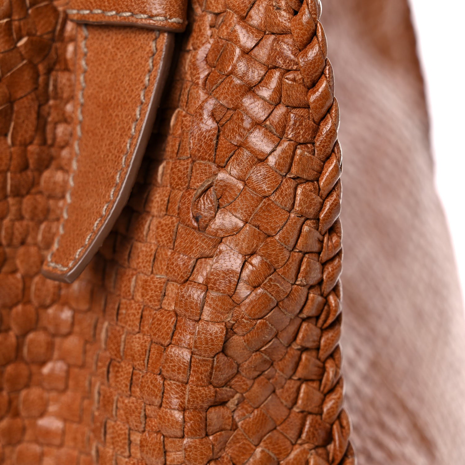 Prada Goatskin Woven Hobo Nudo 15 of 21