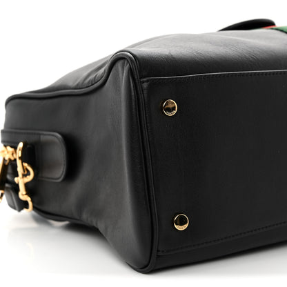 Gucci Calfskin Web Large Borsetto Boston Black 9 of 11