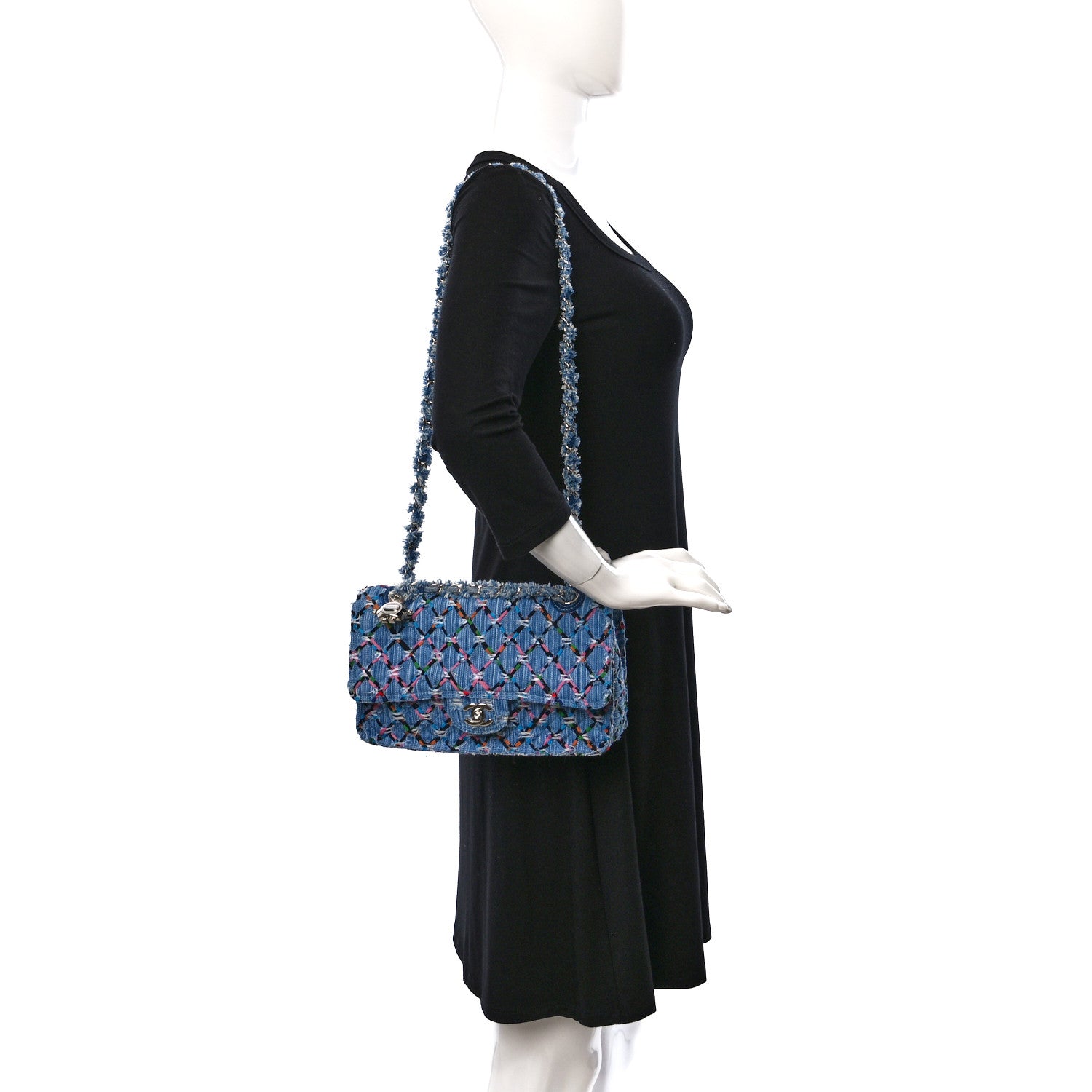 Chanel Woven Denim Medium Flap Multicolor 2 of 9
