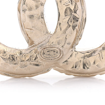Chanel Crystal Textured CC Brooch Light Gold 4 of 4
