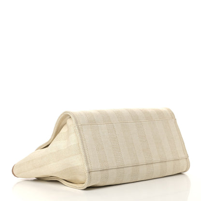 Chanel Mixed Fibers Striped Medium Deauville Tote Beige 4 of 10