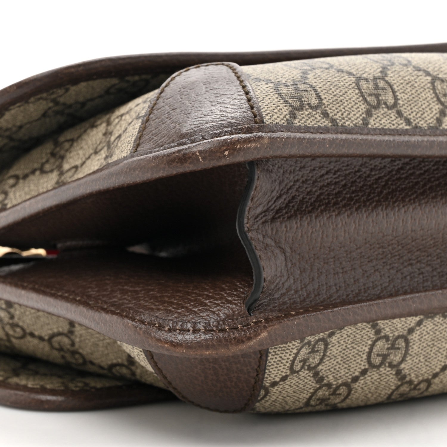 Gucci GG Supreme Monogram Web Small Neo Vintage Double Flap Messenger Bag Beige New Acero 12 of 18