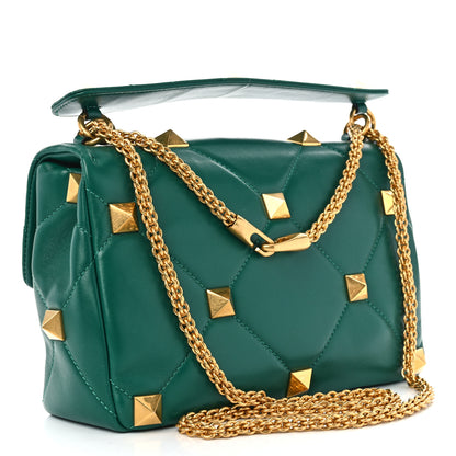 Valentino Garavani Nappa Roman Stud Shoulder Bag Jungle 3 of 9