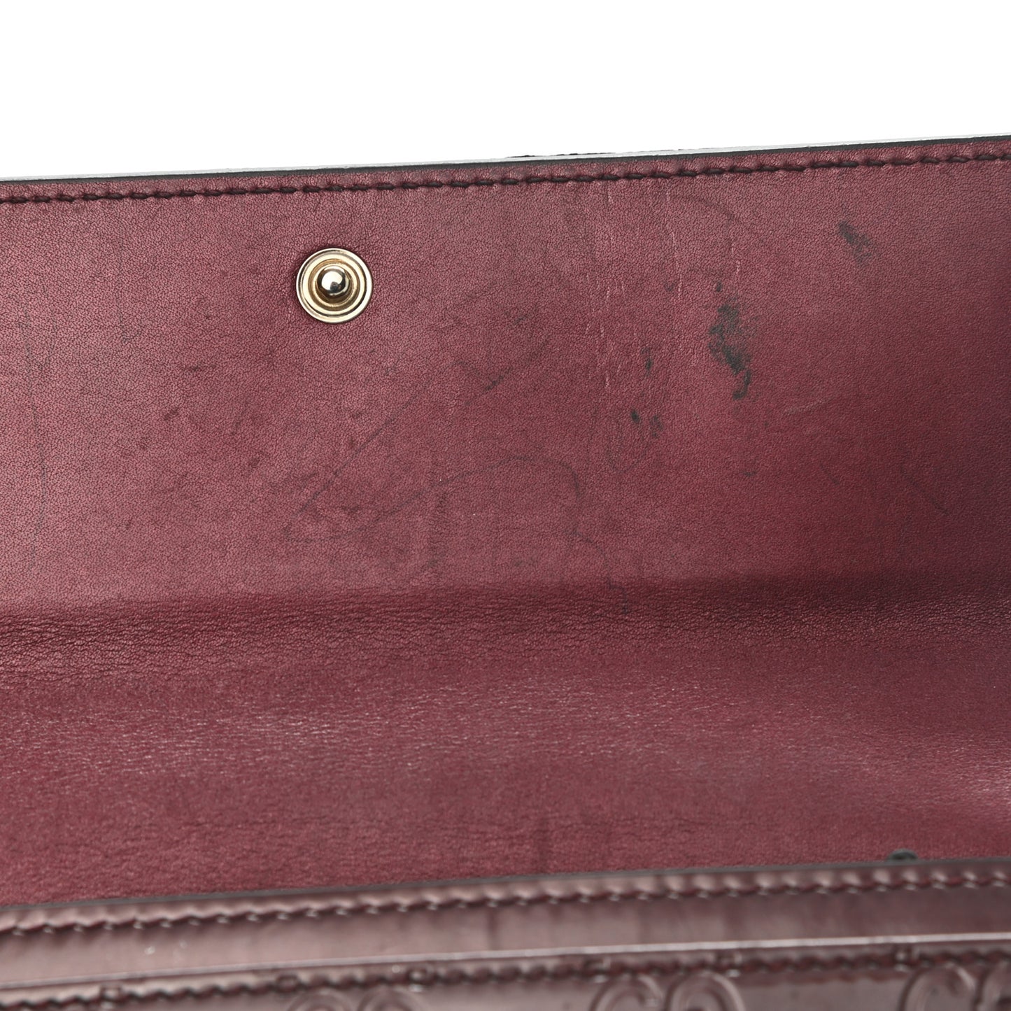 Shine Guccissima Lovely Heart Continental Wallet Scarlatto