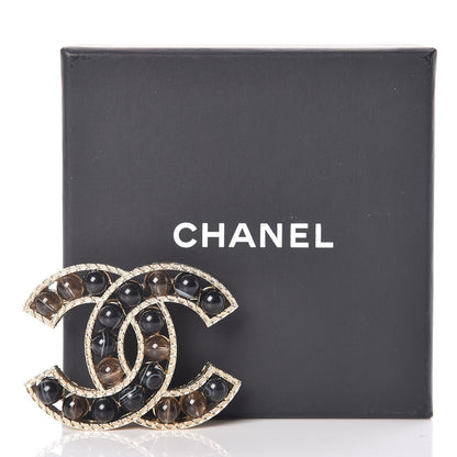 Chanel Bead CC Brooch Black Light Gold 5 of 5
