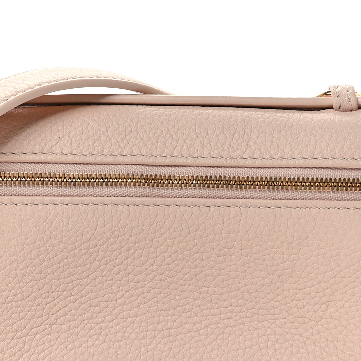 Loro Piana Grained Calfskin Extra Pocket Mini Pouch Creamed Honey 7 of 10