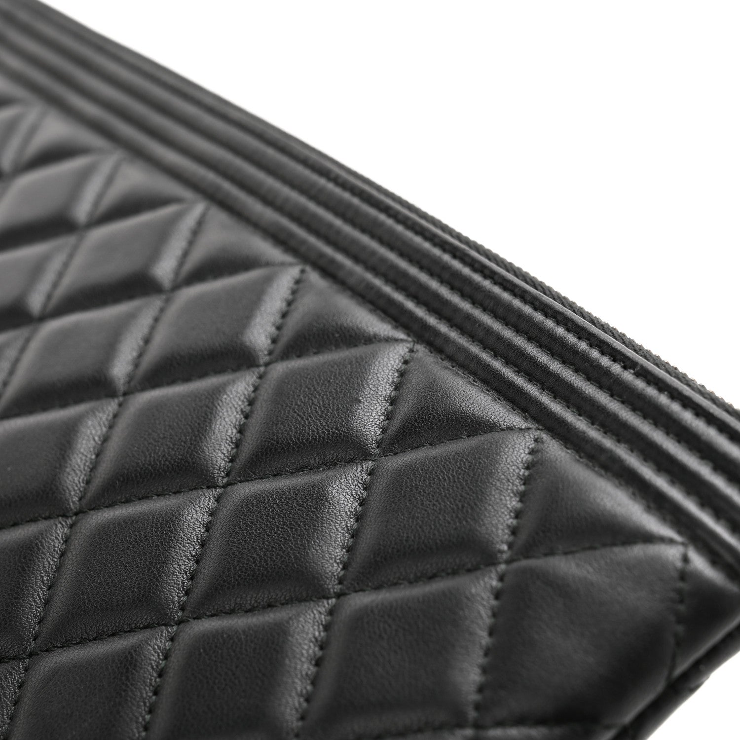 Chanel Lambskin Quilted Medium Boy Cosmetic Case Black 8 of 9