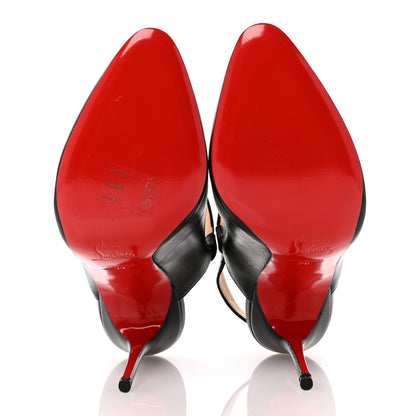 Christian Louboutin Nappa Hippique 100 Slingback Heels 38 Black 6 of 9