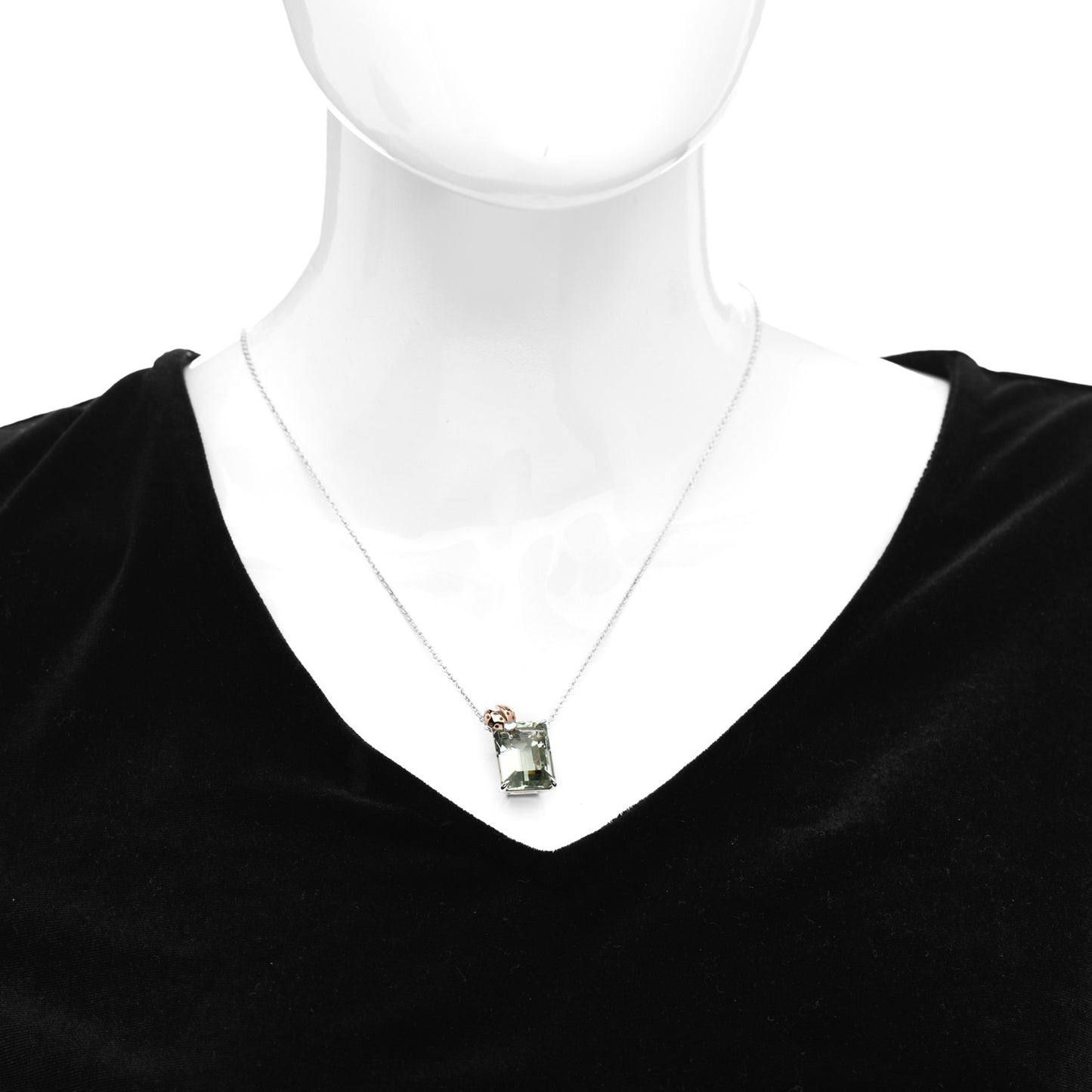 Sterling Silver 18K Rose Gold Prasiolite Return to Tiffany Love Bugs Ladybug Necklace