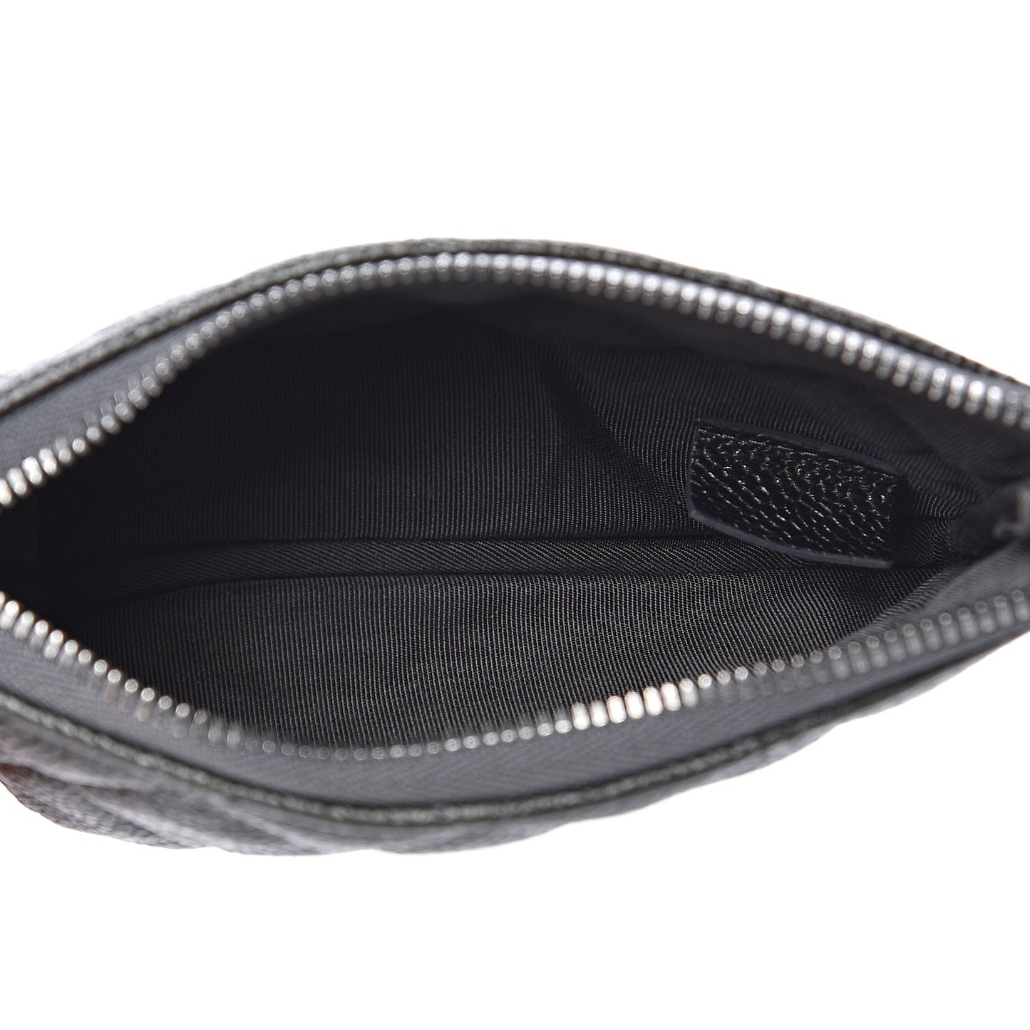 Caviar Quilted Small Cosmetic Case Dark Charcoal