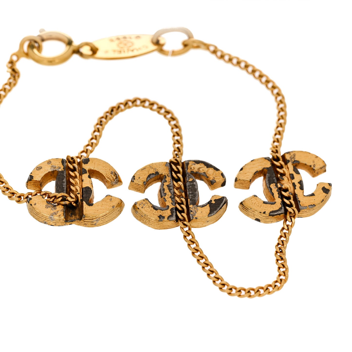 Crystal CC Chain Bracelet Gold
