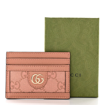 Gucci Monogram Textured Dollar Calfskin Ophidia Card Holder Cloche Rose Pink 8 of 8