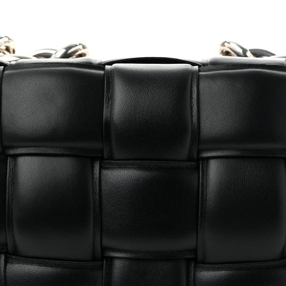 Bottega Veneta Lambskin Maxi Intreccio Padded Chain Cassette Crossbody Bag Black 8 of 10