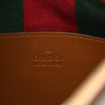 Gucci GG Supreme Monogram Textured Calfskin Small Emblem Shoulder Bag Beige Dark Brown 6 of 10