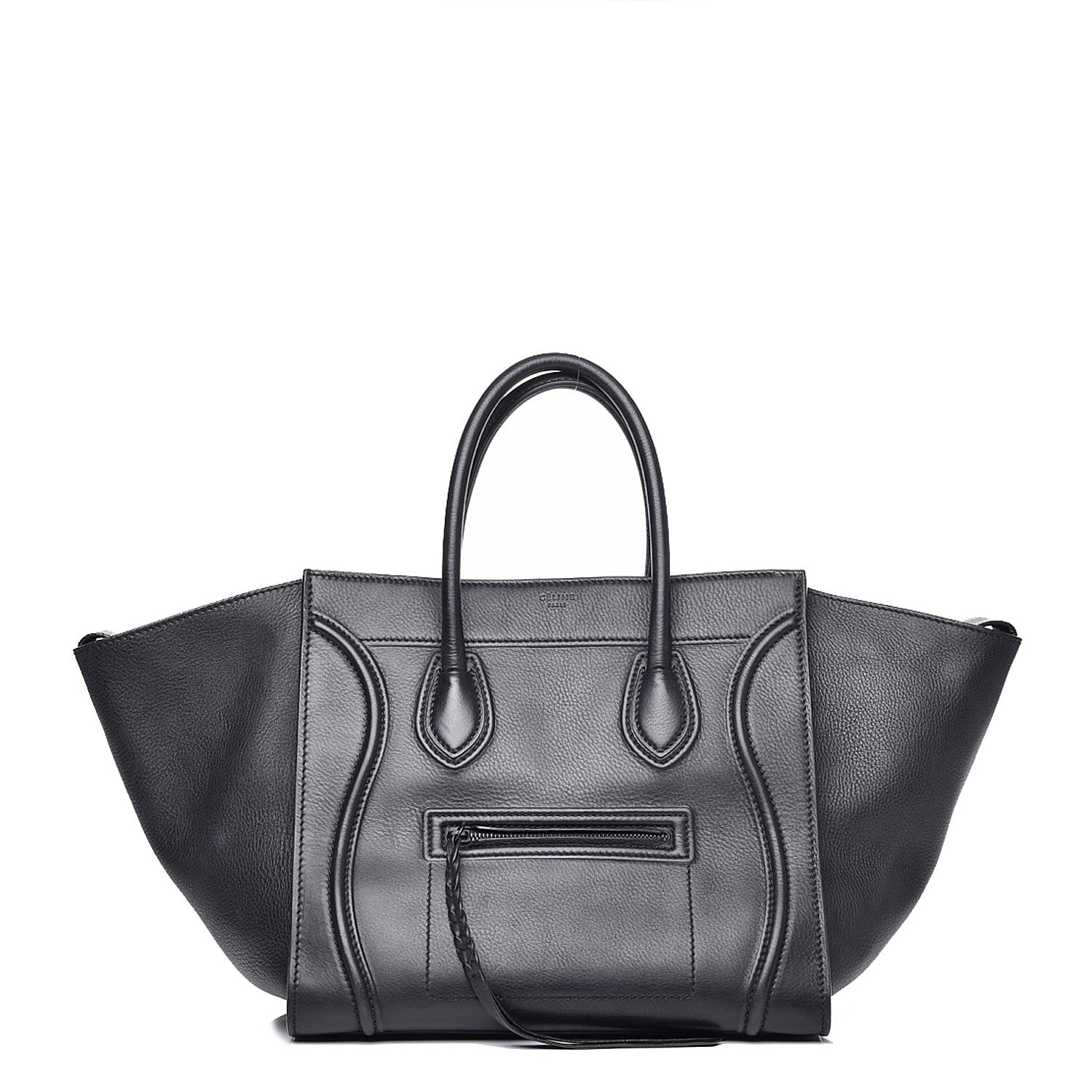 Celine Supple Calfskin Medium Phantom Luggage Black 1 of 14