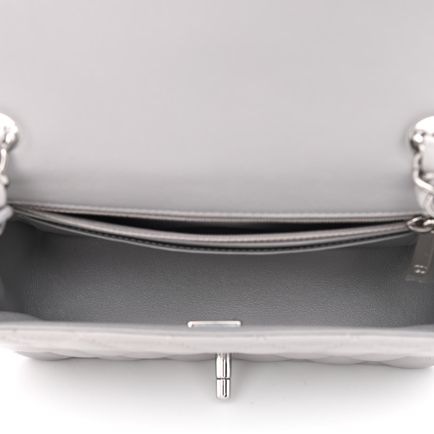 Chanel Lambskin Quilted Mini Rectangular Flap Grey 5 of 10