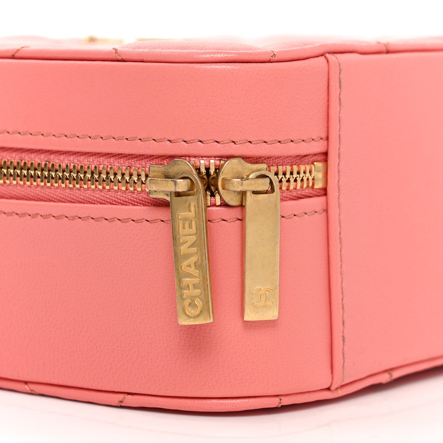 Chanel Lambskin Quilted Top Handle Small Vanity Case Pink 9 of 11