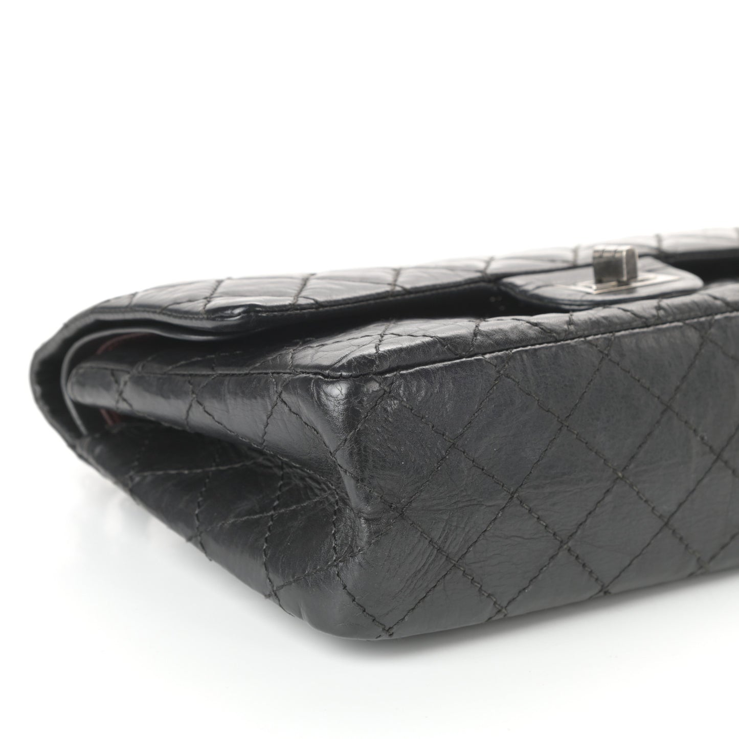Aged Calfskin Quilted 2.55 Reissue 225 Flap Black