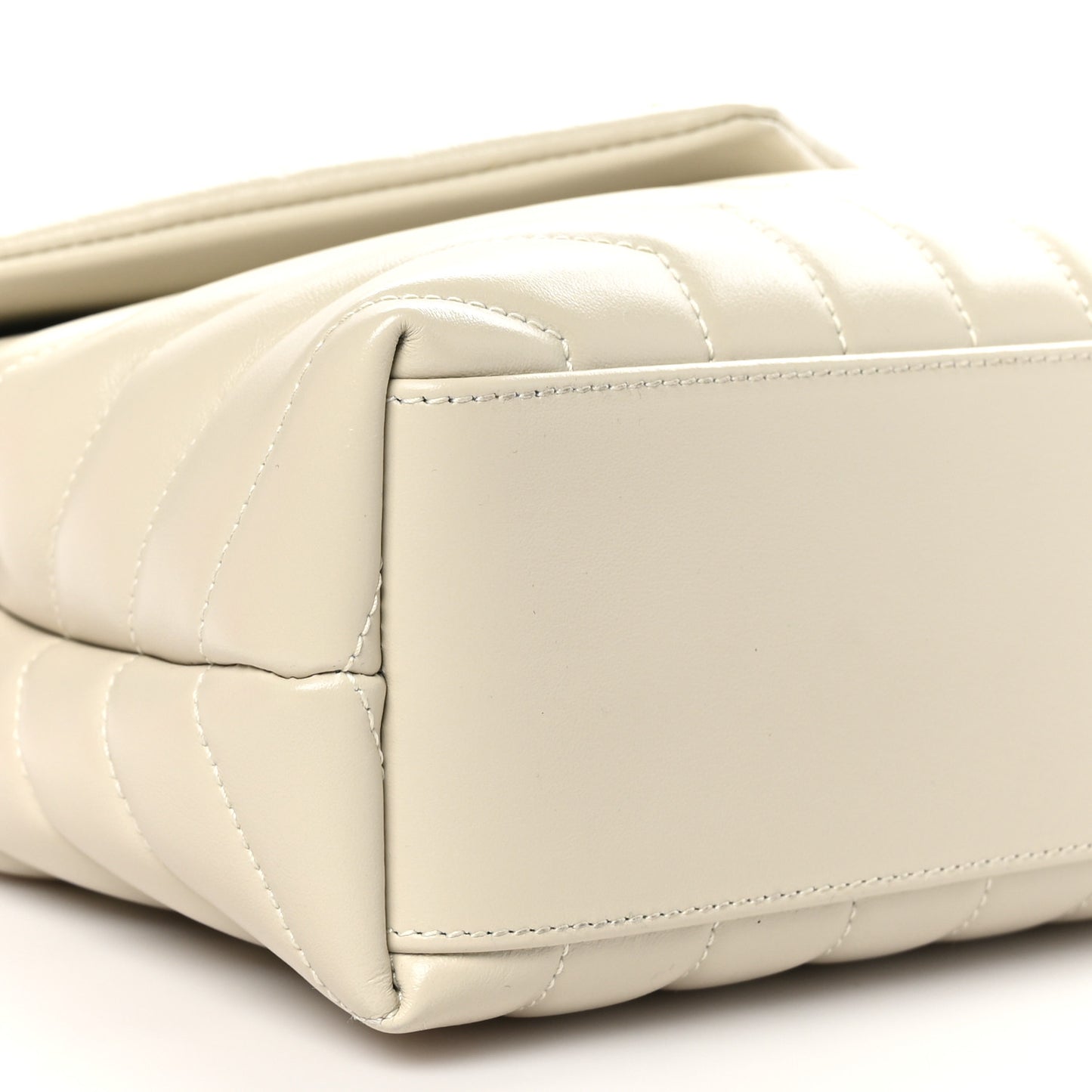 Calfskin Y Quilted Monogram Small Loulou Chain Satchel Crema Soft