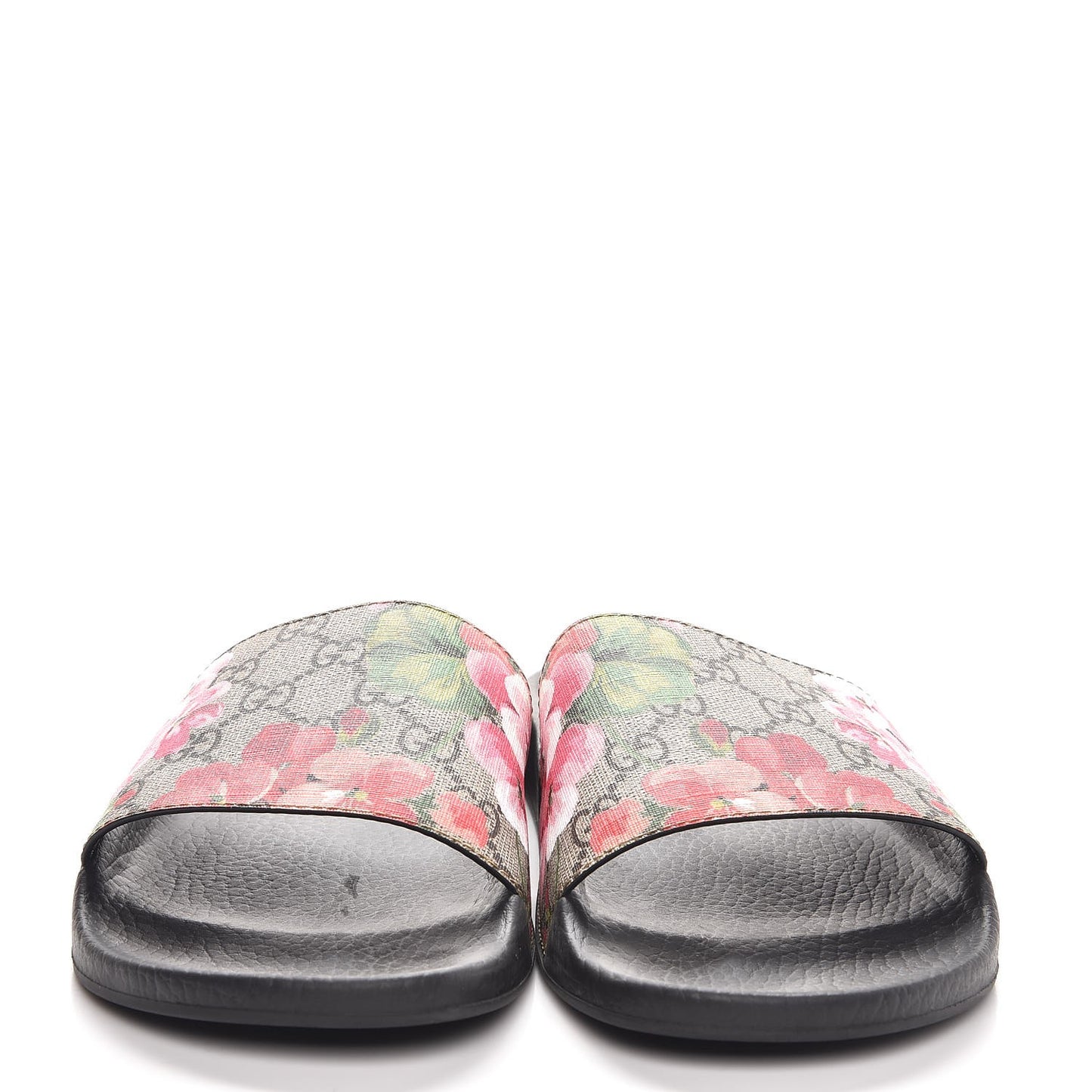GG Supreme Monogram Blooms Slide Sandals 42 Beige Multicolor
