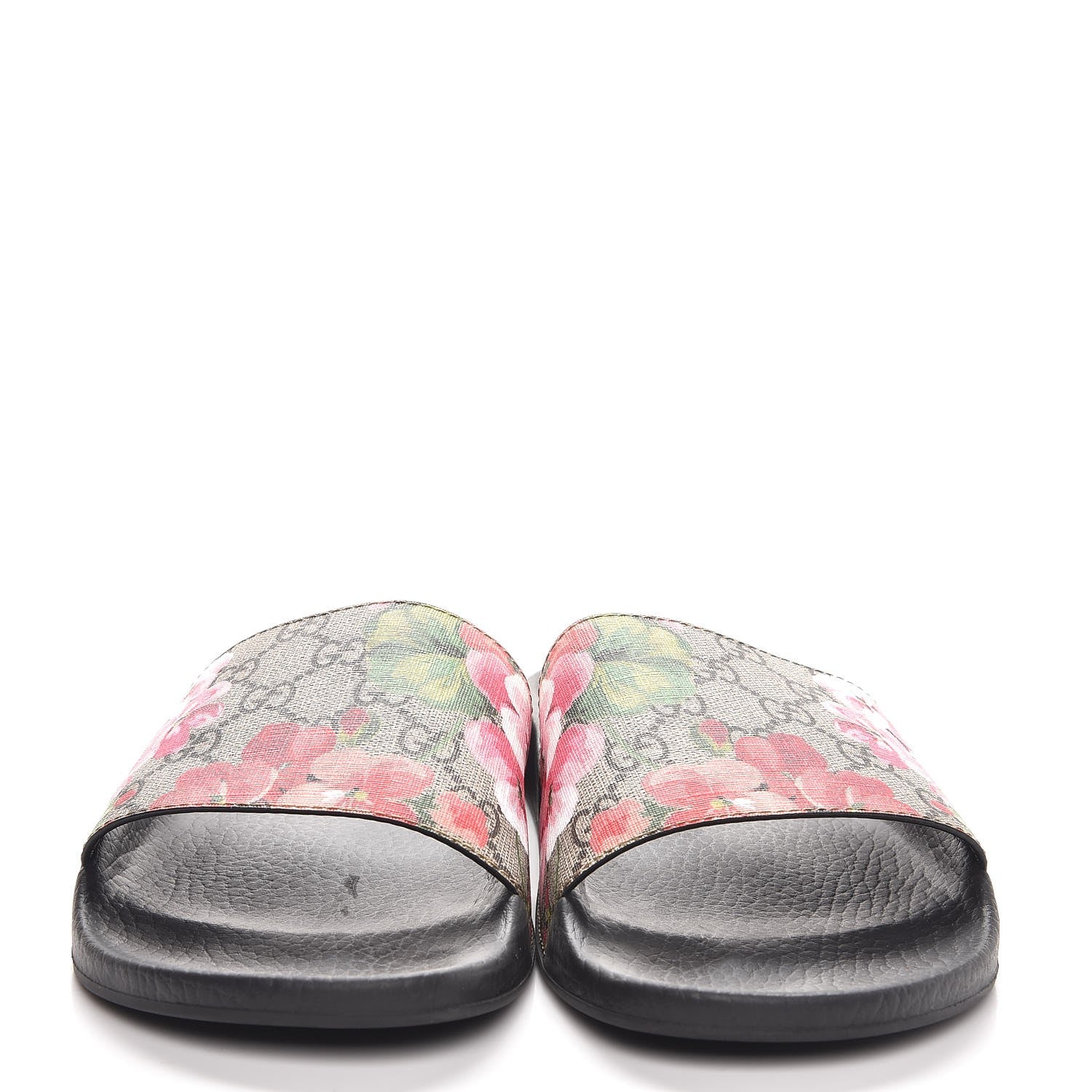 Gucci GG Supreme Monogram Blooms Slide Sandals 42 Beige Multicolor 2 of 9