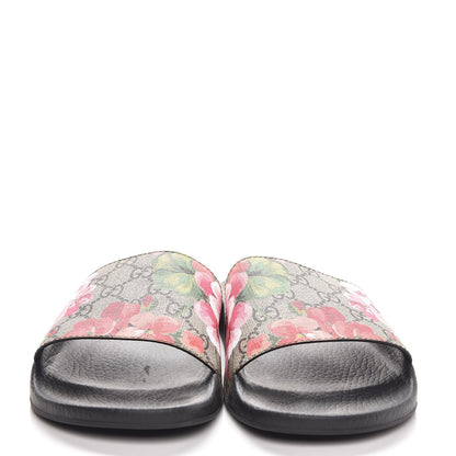 Gucci GG Supreme Monogram Blooms Slide Sandals 42 Beige Multicolor 2 of 9