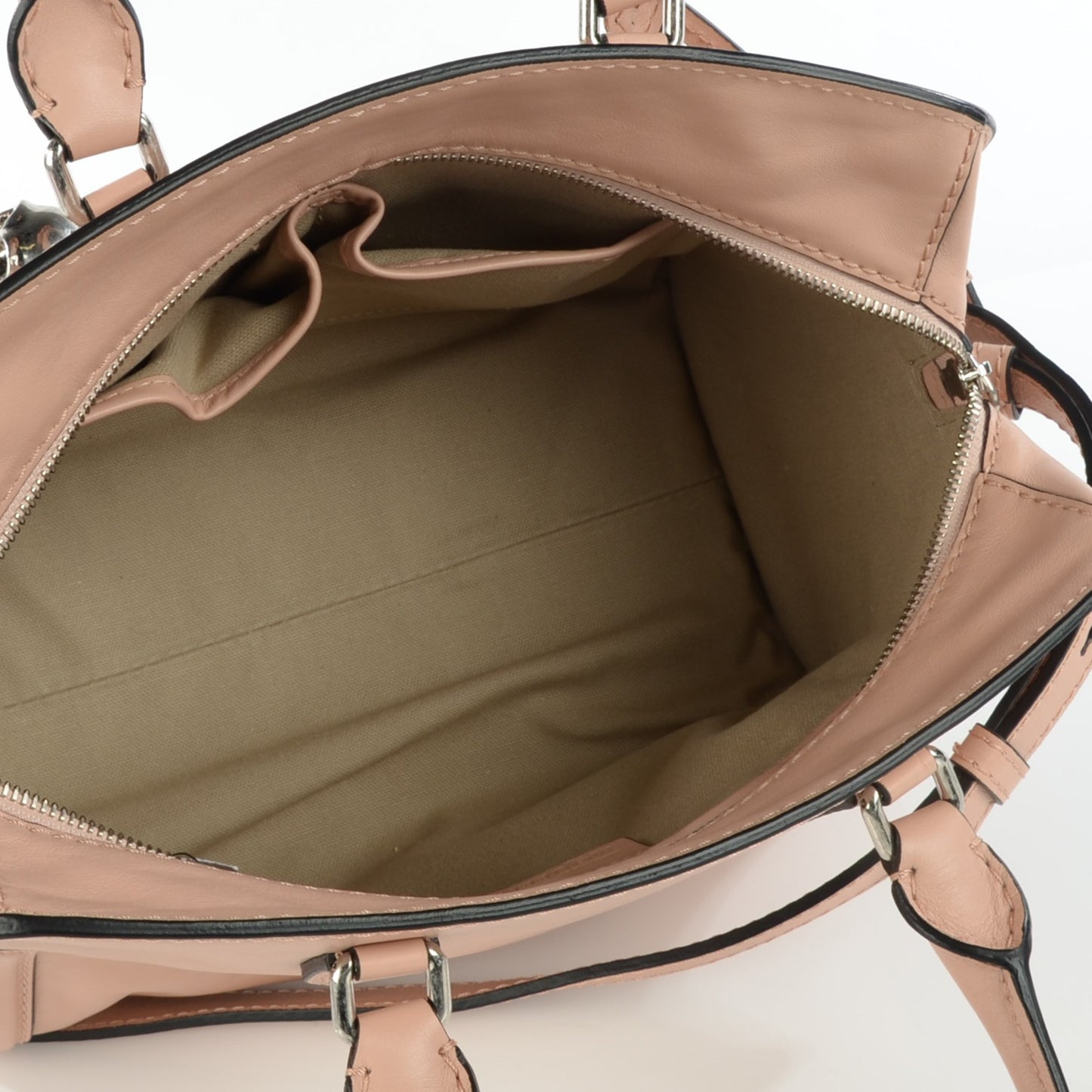 Calfskin Small Skull Padlock Zip Around Tote Boudoir