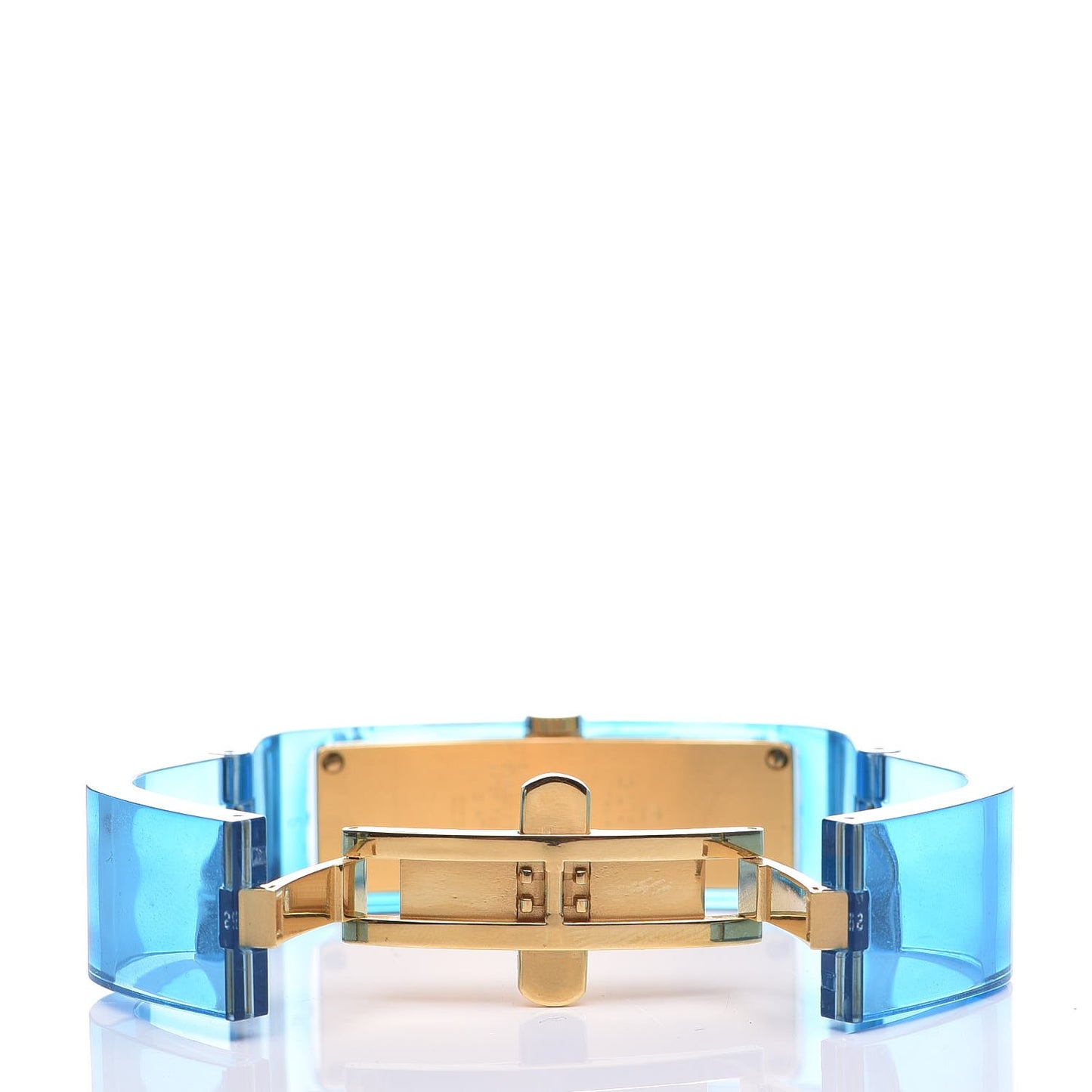 Stainless Steel Plexiglass 17mm 2465L Lucite Quartz Watch Blue