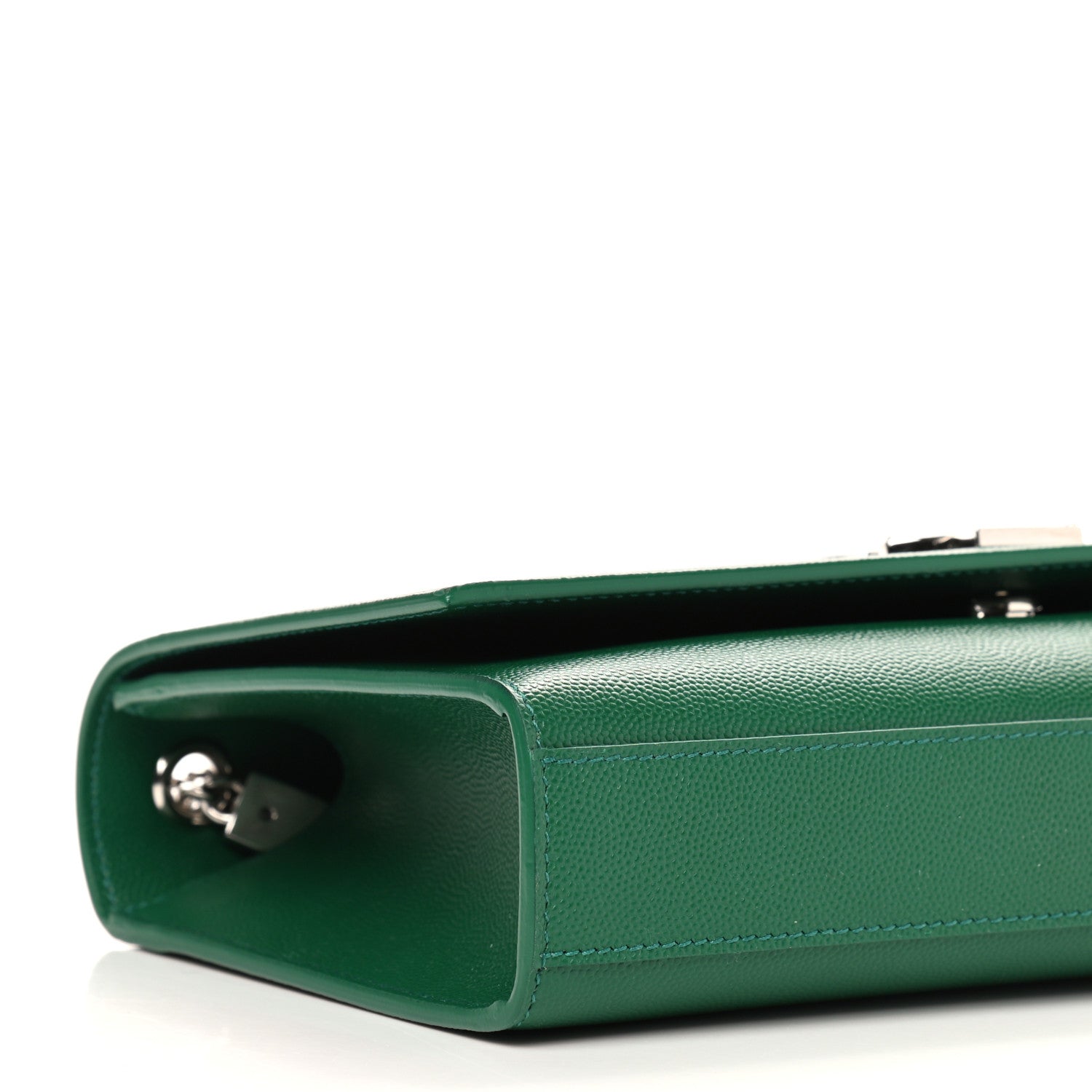 Saint Laurent Grain De Poudre Medium Classic Monogram Kate Satchel Green 8 of 10