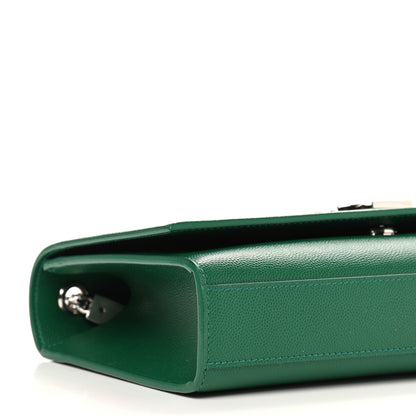 Saint Laurent Grain De Poudre Medium Classic Monogram Kate Satchel Green 8 of 10