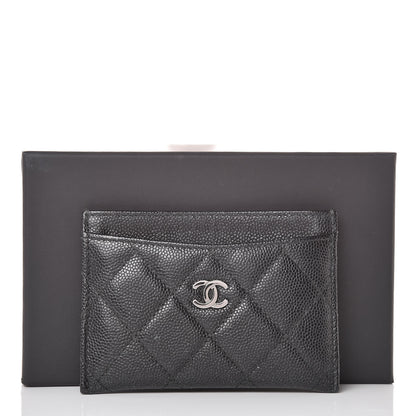 Chanel Metallic Caviar Quilted Card Holder Black 11 of 11