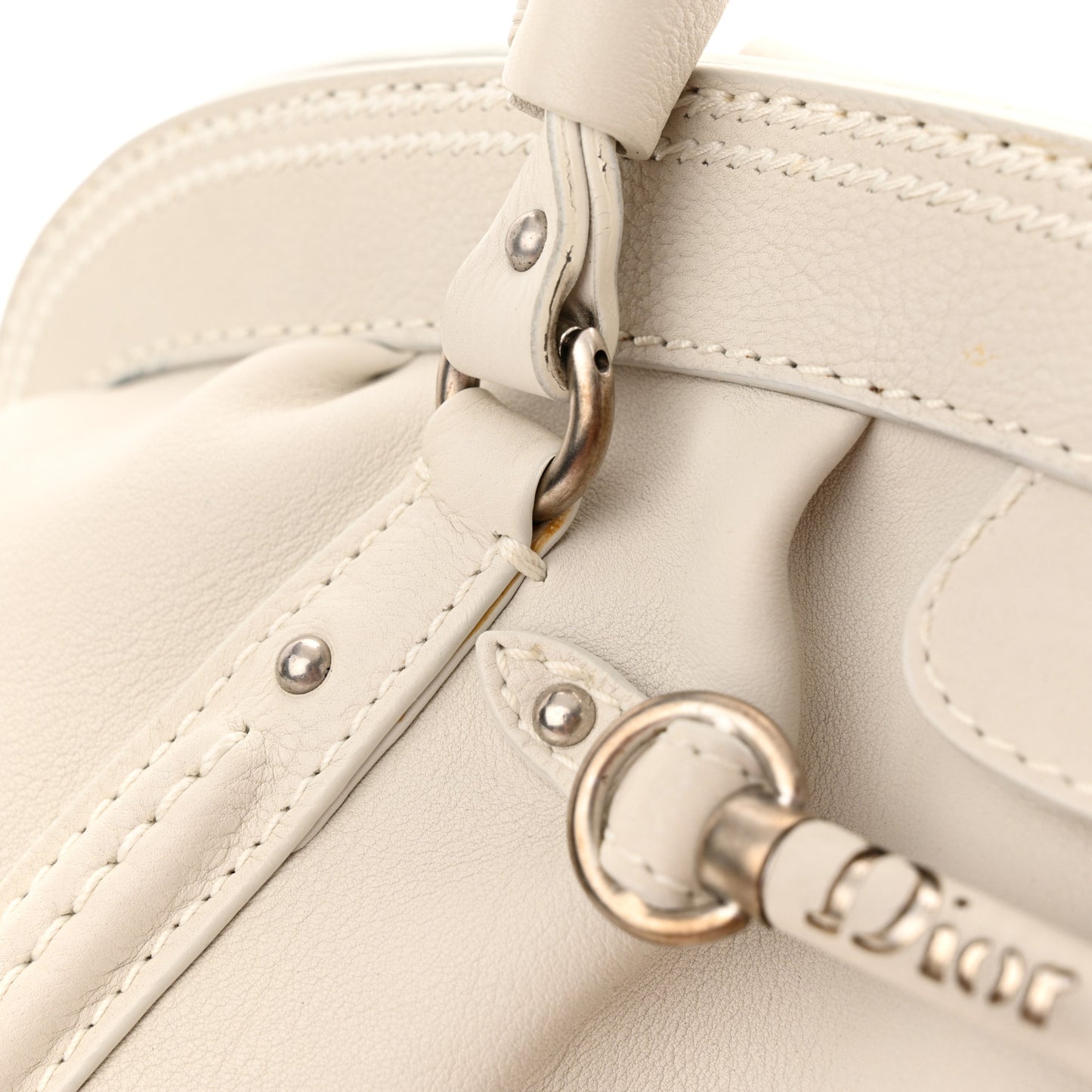 Calfskin My Dior Frame Pocket Satchel White