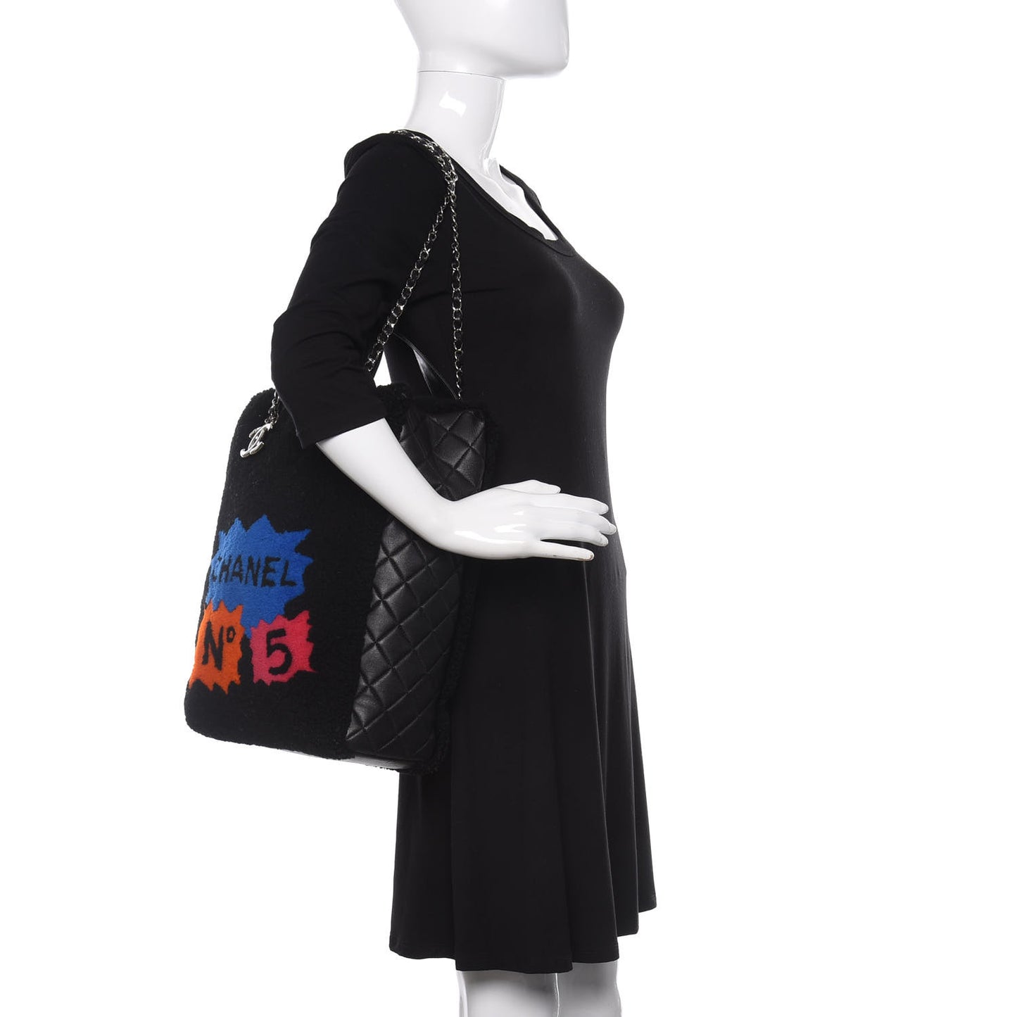 Shearling Lambskin 100% Tote Black