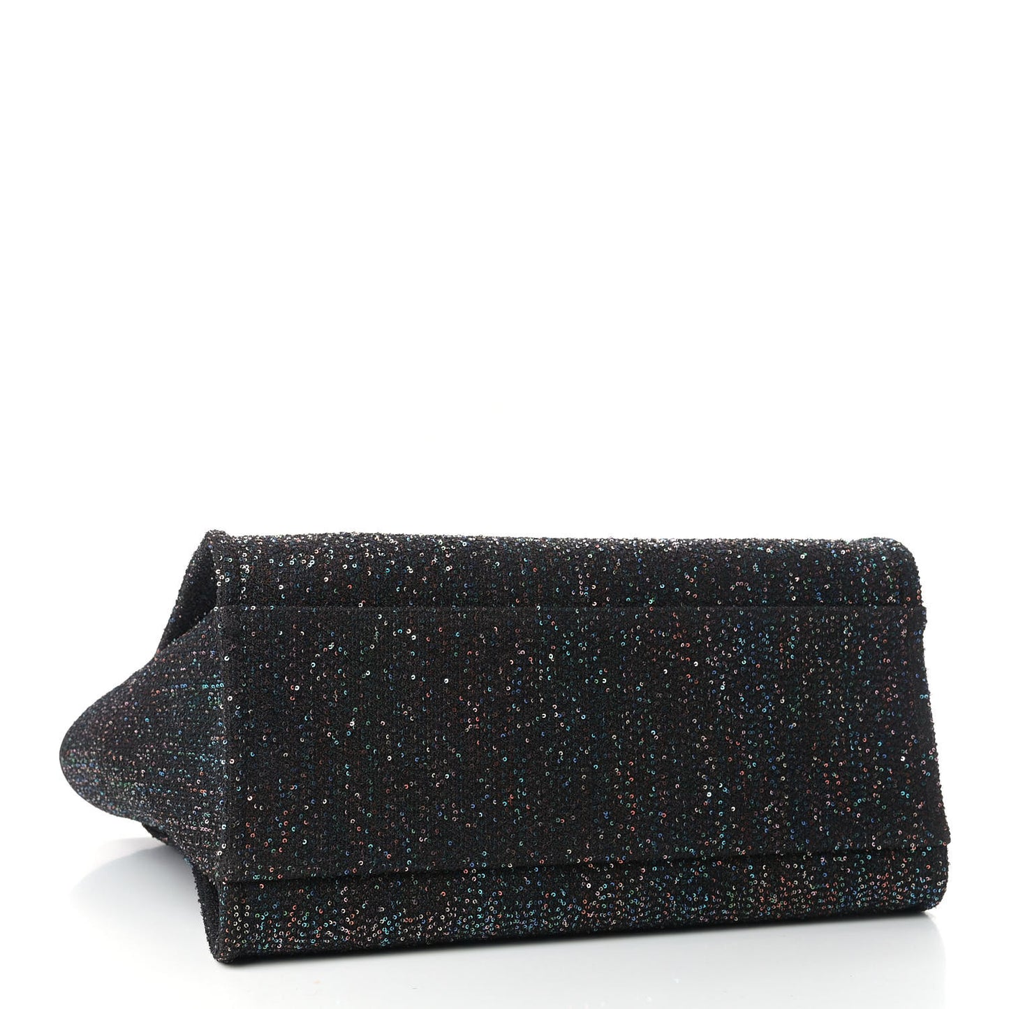 Calfskin Sequin Medium Deauville Tote Black