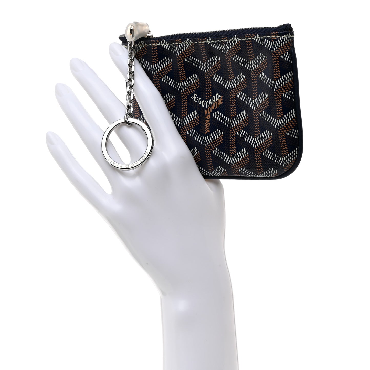 Goyardine Nano Senat Key Pouch Navy