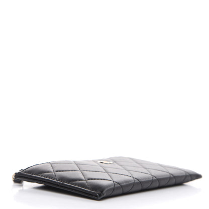 Chanel Lambskin Quilted Classic Zip Pouch Black 4 of 11