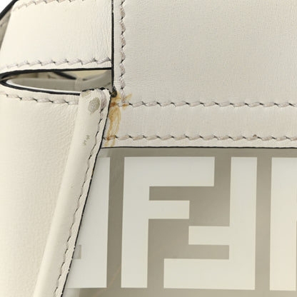 Fendi PVC Glass Vitello Seta Shiny Nappa Plexiglass FF Medium Peekaboo Iconic Satchel White Ice 15 of 15