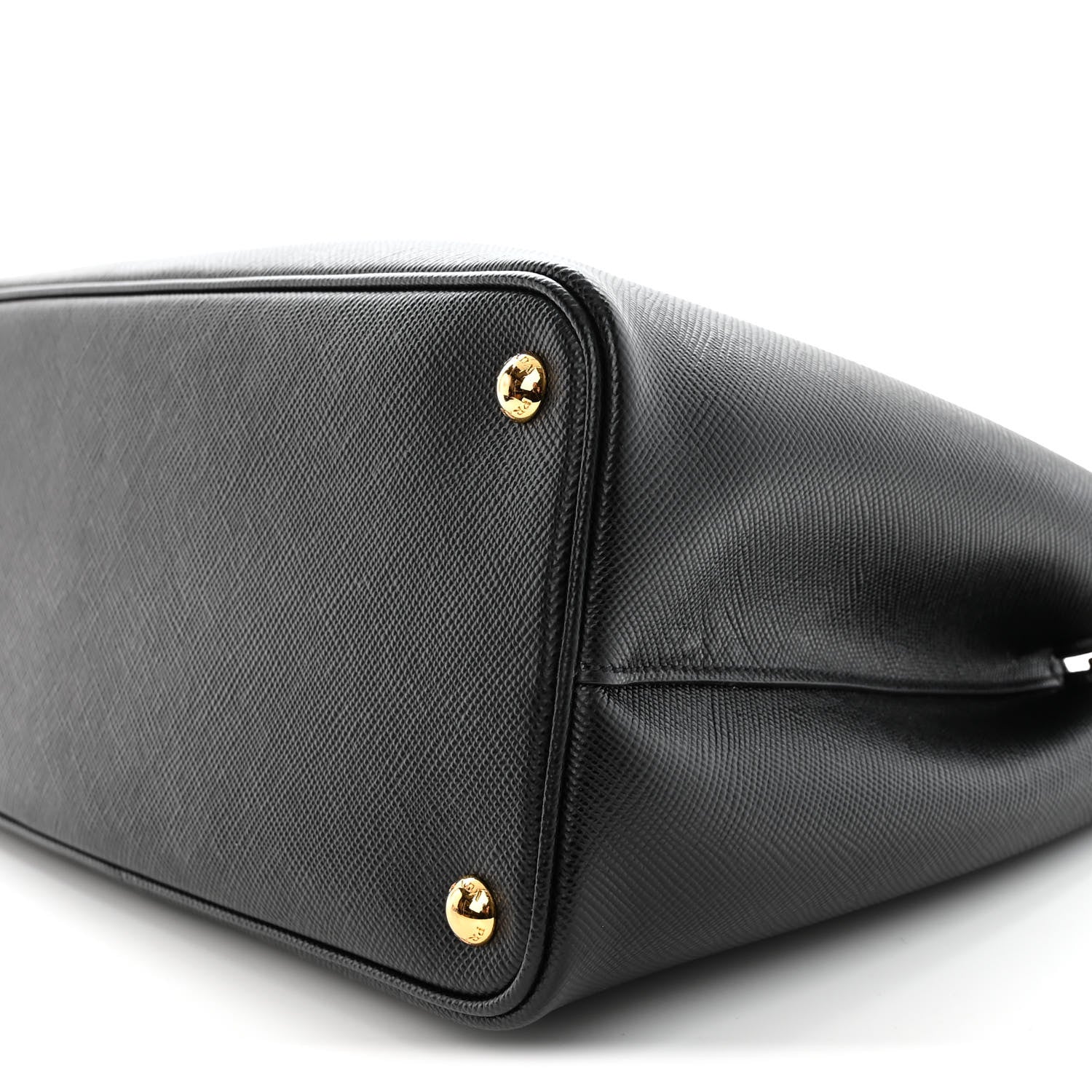 Prada Saffiano Cuir Medium Double Bag Black Fuoco 9 of 10