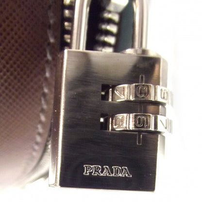 Prada Saffiano Rolling Suitcase Brown 9 of 11