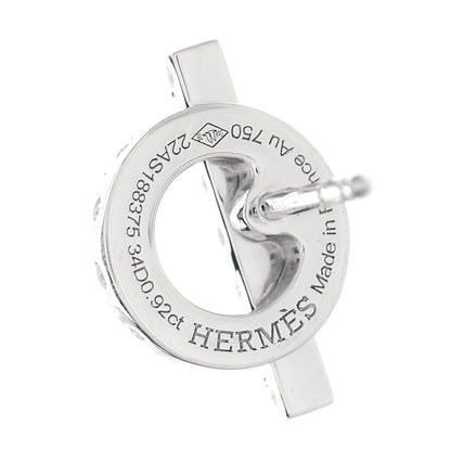 Hermes 18K White Gold Diamond Finesse Earrings 4 of 5