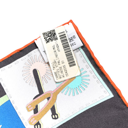 Hermes Silk Bottes Story Scarf 90 Rose Pale Black Multicolor 3 of 5