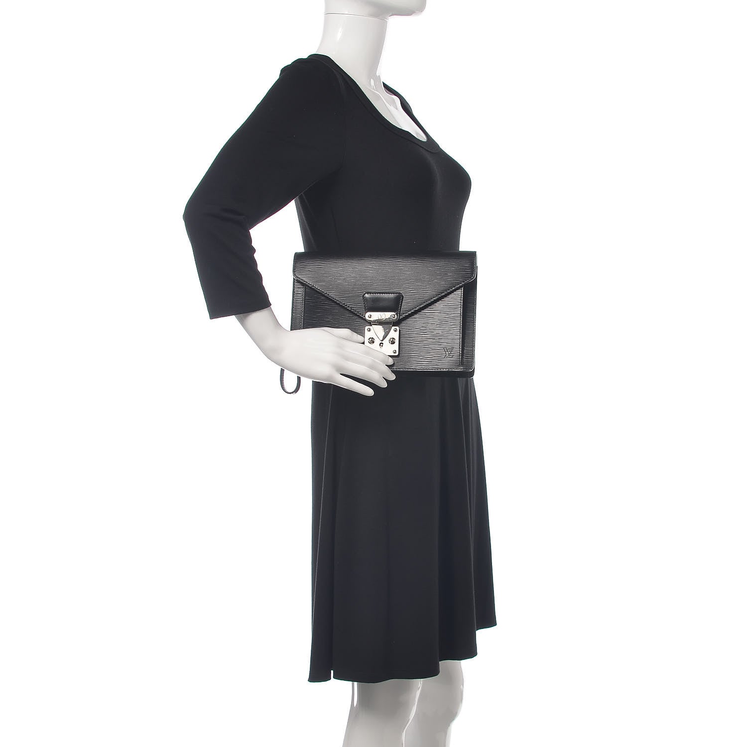 Louis Vuitton Epi Pochette Sellier Dragonne Clutch Black 2 of 9