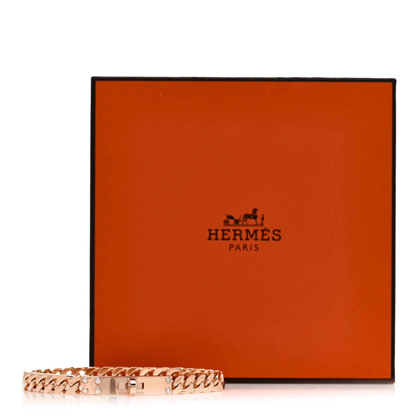 18K Rose Gold Diamond PM Kelly Chaine Bracelet LG