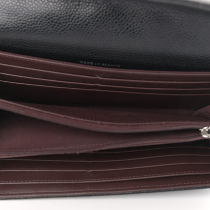 Chanel Caviar Quilted Large Gusset Flap Wallet Black 5 of 9