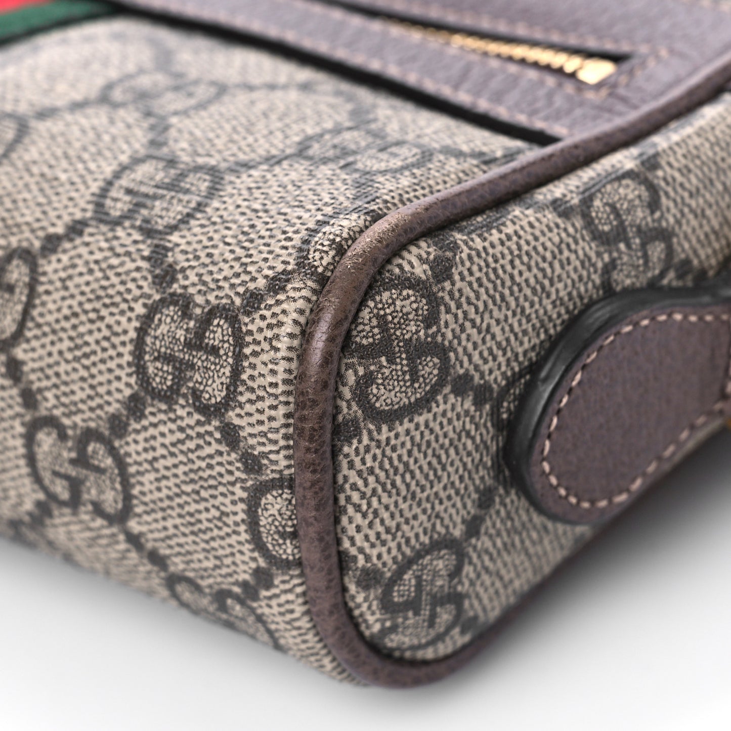 GG Supreme Monogram Web Mini Ophidia Shoulder Bag Brown