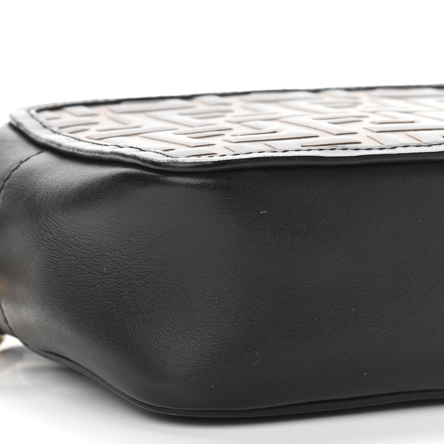 Fendi Vitello Century Bi-Color FF 1974 Embossed Mini Camera Case Maya Black 9 of 11