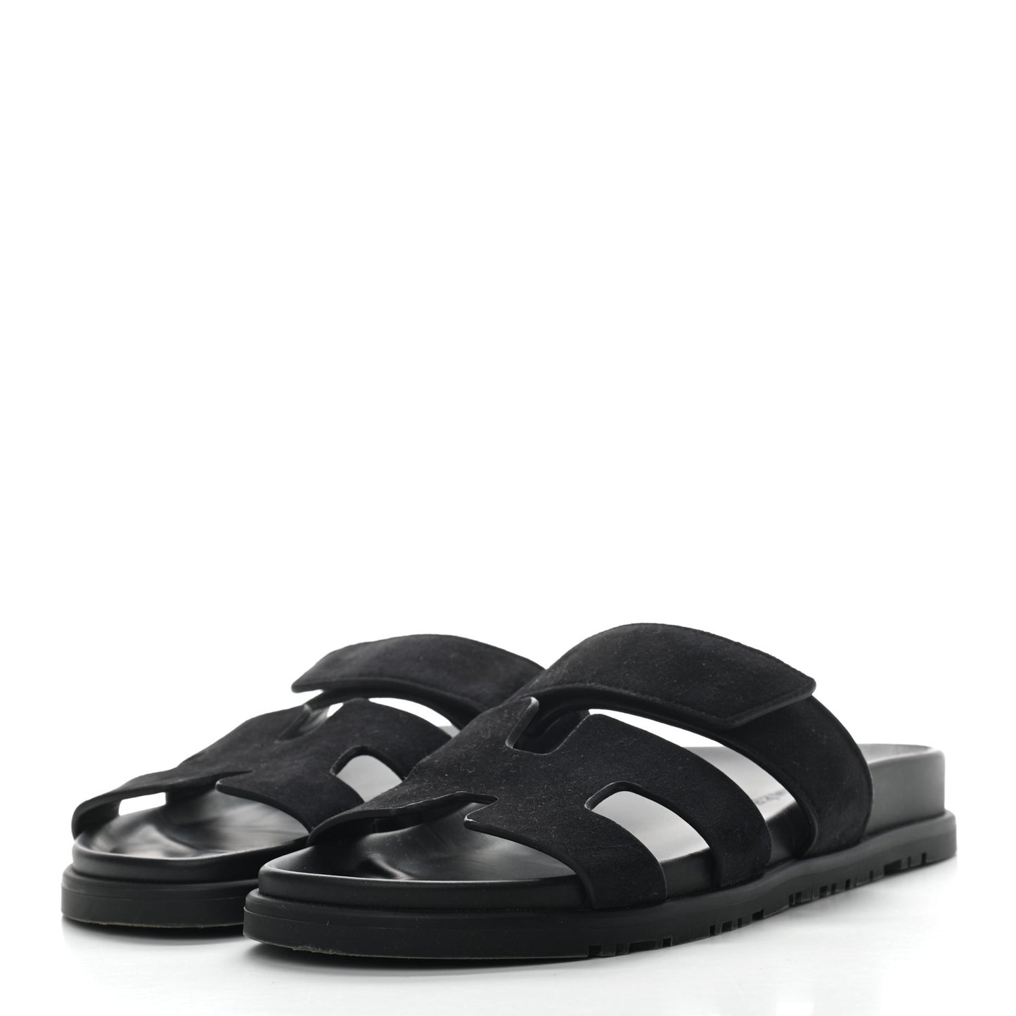 Suede Goatskin Womens Chypre Sandals 36 Black